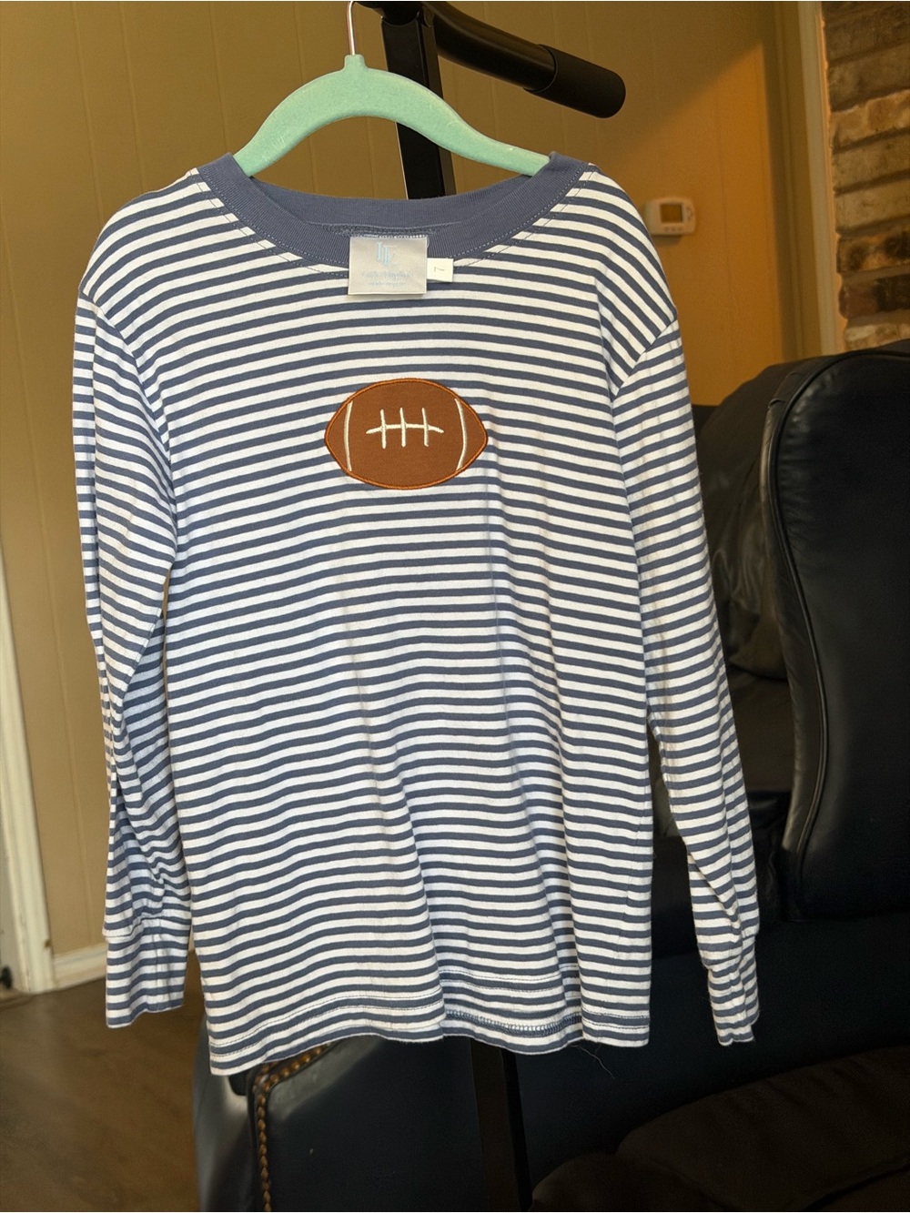 Little English size 7 football tee EUC preppy classic Fall stripes long sleeve